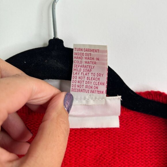 Vintage Krystal-Kobe red ugly christmas sweater size medium - Picture 6 of 12